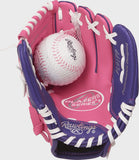 Rawlings MLB Players Series 9" Pink Youth glove with ball :  Ages 3-5 Left Hand