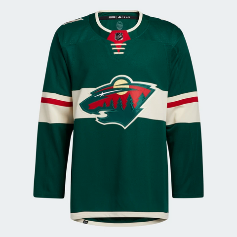 Adidas Authentic Minnesota Wild Home Green Mens Jersey Size 50