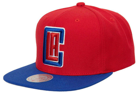 Los Angeles Clippers LA Mitchell & Ness NBA Snapback Hat Cap 2Tone Flat Brim