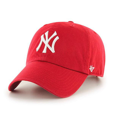 2024 NEW YORK YANKEES RED 47 CLEAN UP ADJUSABLE STRAPBACK DAD CAP