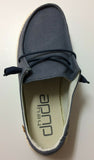 Hey Dude Wendy Chambray Navy White Women's Lightweight Shoes Slip On Casual