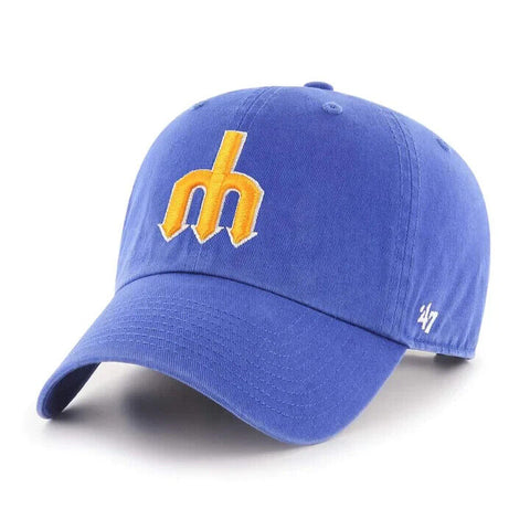 Seattle Mariners Pitchfork Clean Up Royal 47 Brand Adjustable Hat Retro