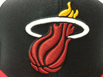 Miami Heat Mitchell & Ness NBA Snapback Hat Heat Logo Cap 2 Tone Flat Brim