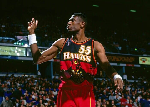 Dikembe Mutombo Atlanta Hawks 1996-97 Mitchell & Ness White Throwback  Swingman Jersey