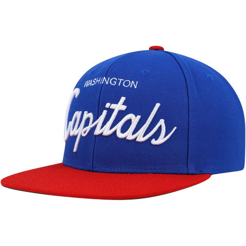 Washington Capitals Mitchell & Ness Vintage Script Snapback Hat