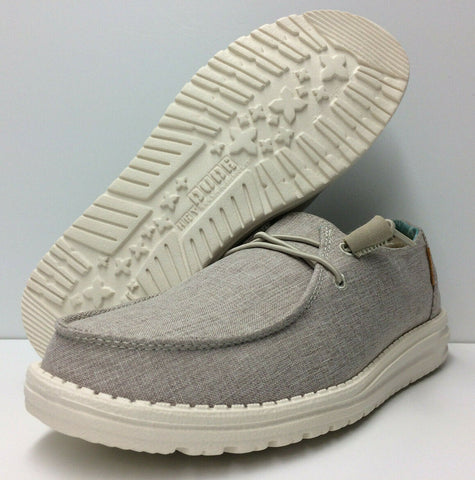 Hey Dude Wendy Chambray Beige Women's Lightweight Shoes Slip On Casual Comfort