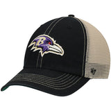 2024 Baltimore Ravens '47 Trawler Trucker Clean Up Snapback Hat - Black/Natural