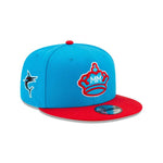 2023 Miami Marlins City Connect New Era 9FIFTY MLB Snapback Hat Cap Light Blue