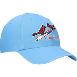 ST. LOUIS CARDINALS COOPERSTOWN POWDER BLUE 47 CLEAN UP ADJUSTABLE DAD CAP